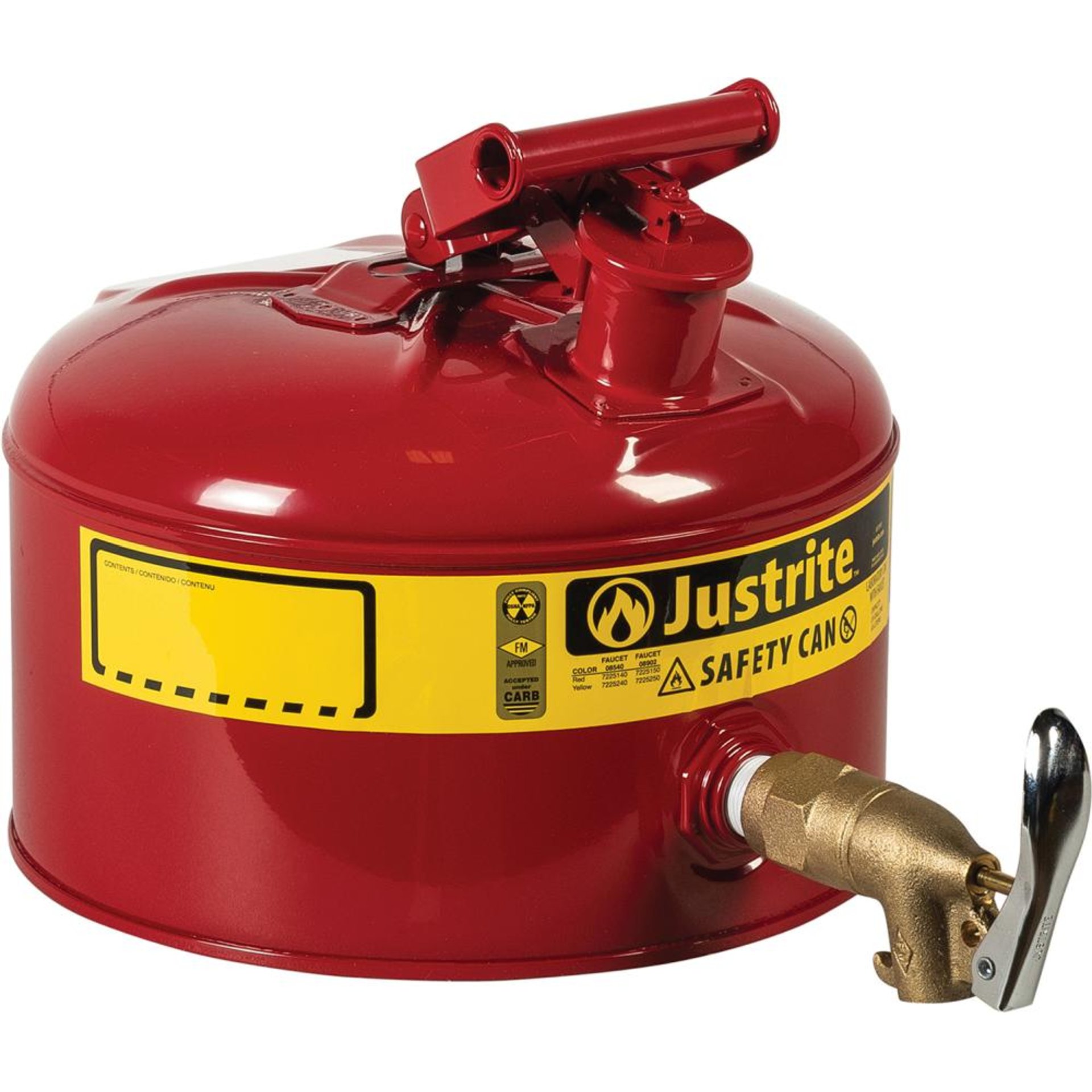 Sicherheitsdose mit Ablaufhahn, 9,0l rot, flammensperre D298xH292 mm