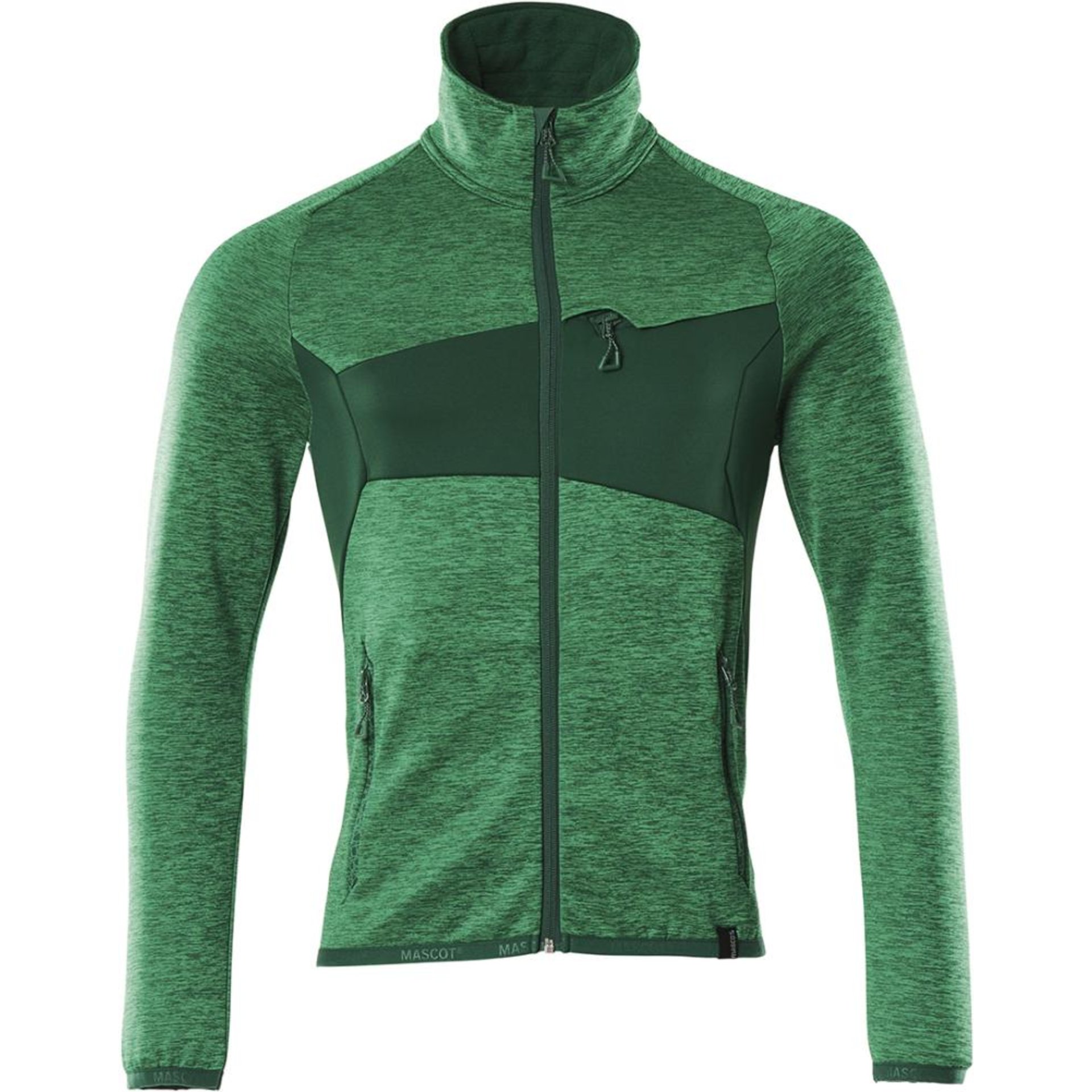 Fleecejacke mit Reißverschluß 18103, grasgrün/grün, Gr.3XL