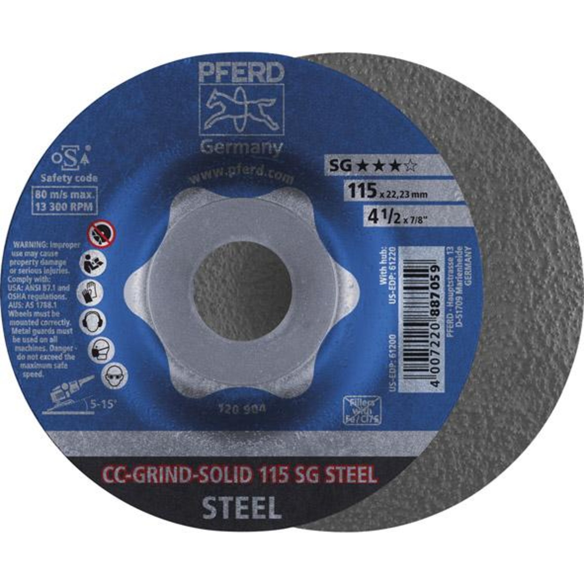 Schleifscheibe CC-GRIND SOLID SG STEEL für die Stahlbearbeitung