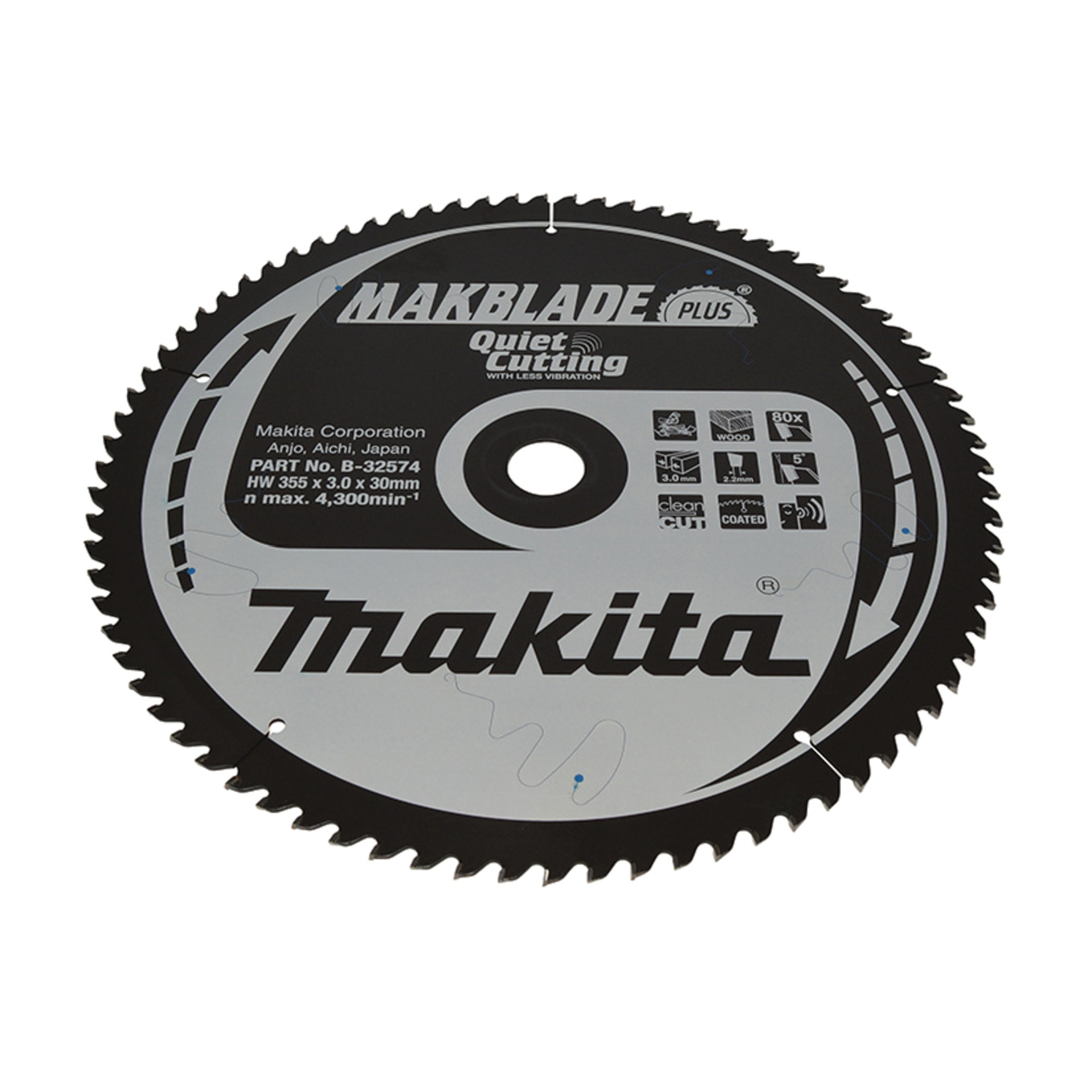 Kreissägeblatt 355x30x80Z MAKBLADE PLUS