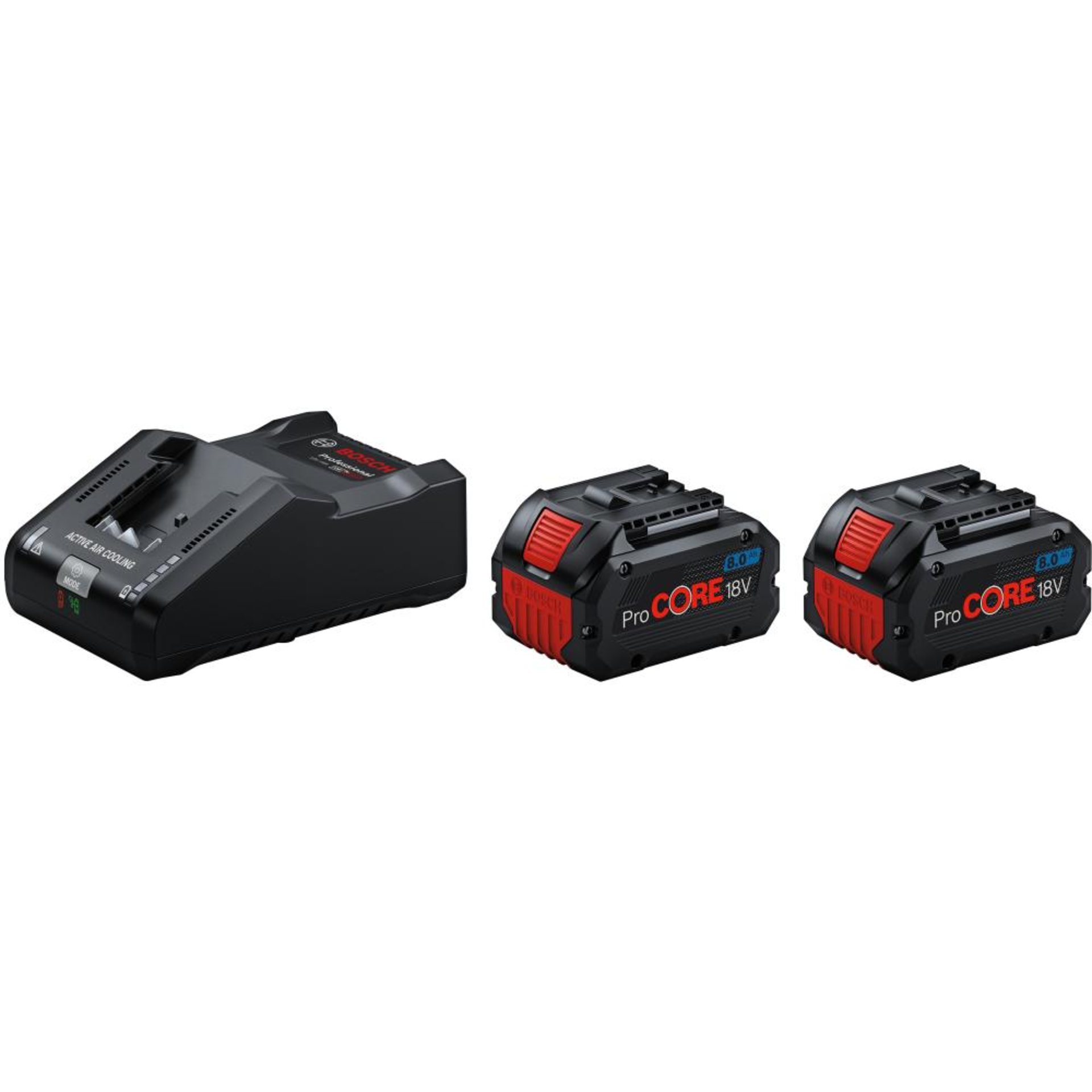 Akku-Starter Set ProCore 18,0 V 2 x 8,0 Ah Bosch Ladegerät GAL18V-160 Karton