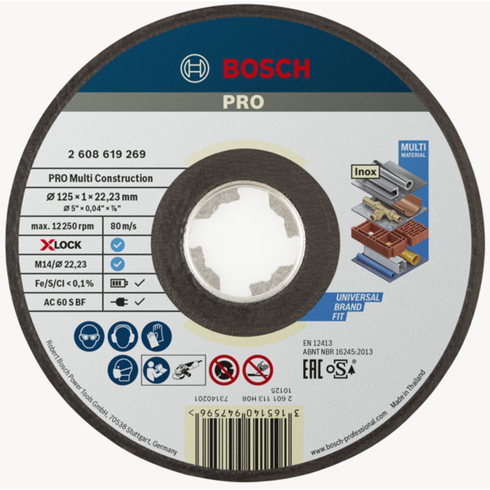 PRO Multi Material X-Lock Trennscheibe, 125 x 1 x 22,23 mm