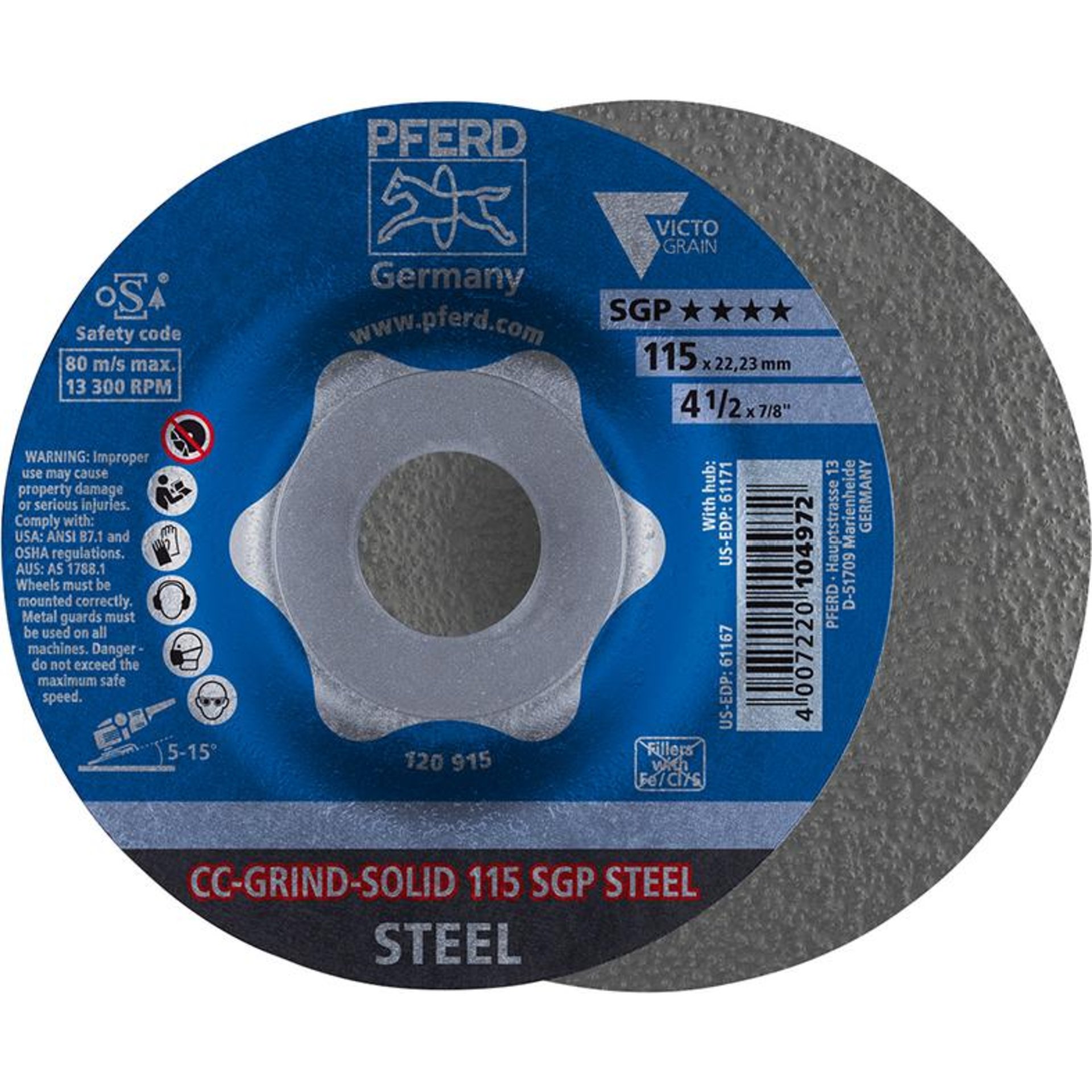 Schleifscheibe CC-GRIND SOLID SGP STEEL für die Stahlbearbeitung