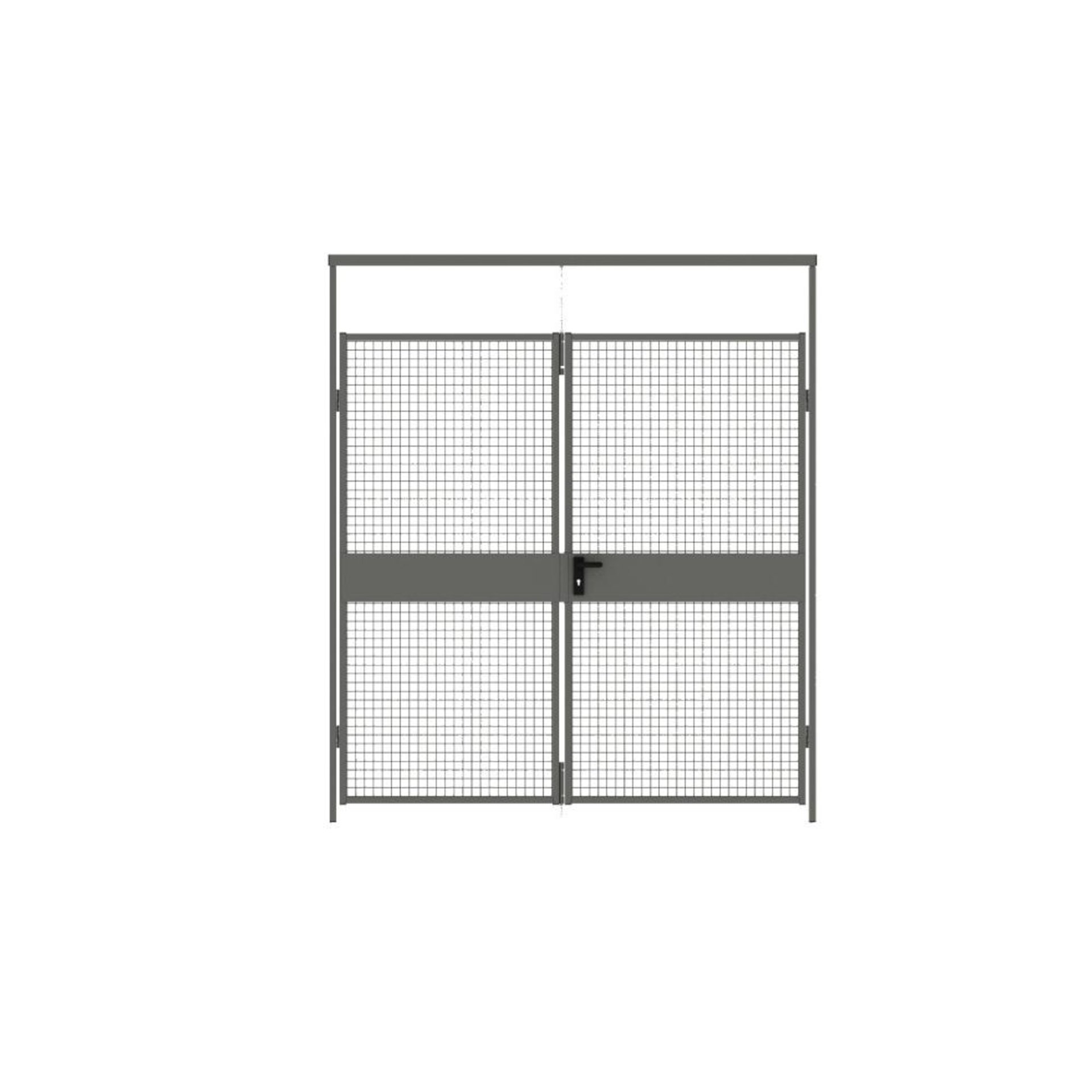 Doppelflügeltür Trennwandsystem Vario B2550xH2200 mm RAL 7037 Drahtgitter