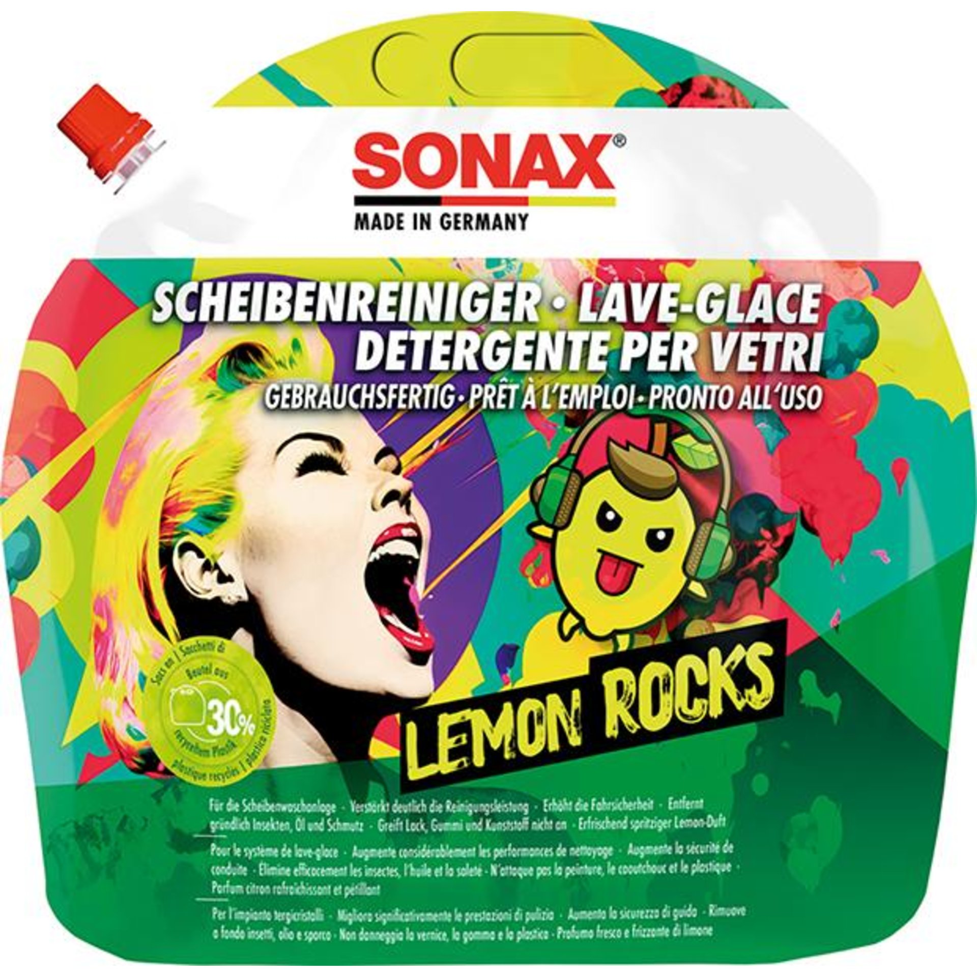 Sonax ScheibenReiniger Lemon Rocks 3L gebrauchsfertig