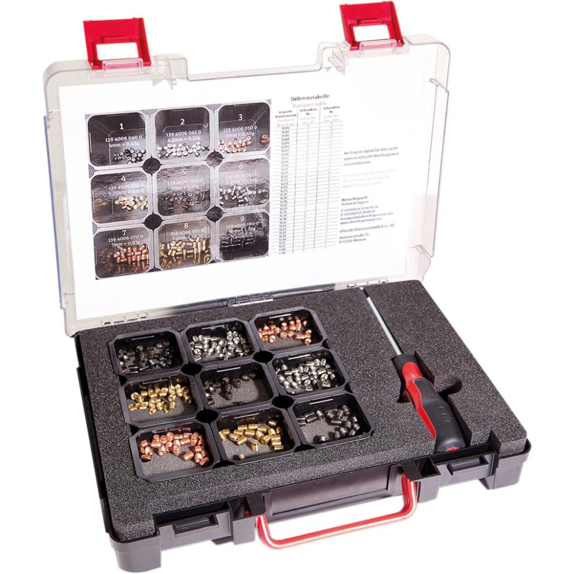 Feinwuchtschrauben-Set 9 Gr, je 20 St., Torx 15 ALBRECHT