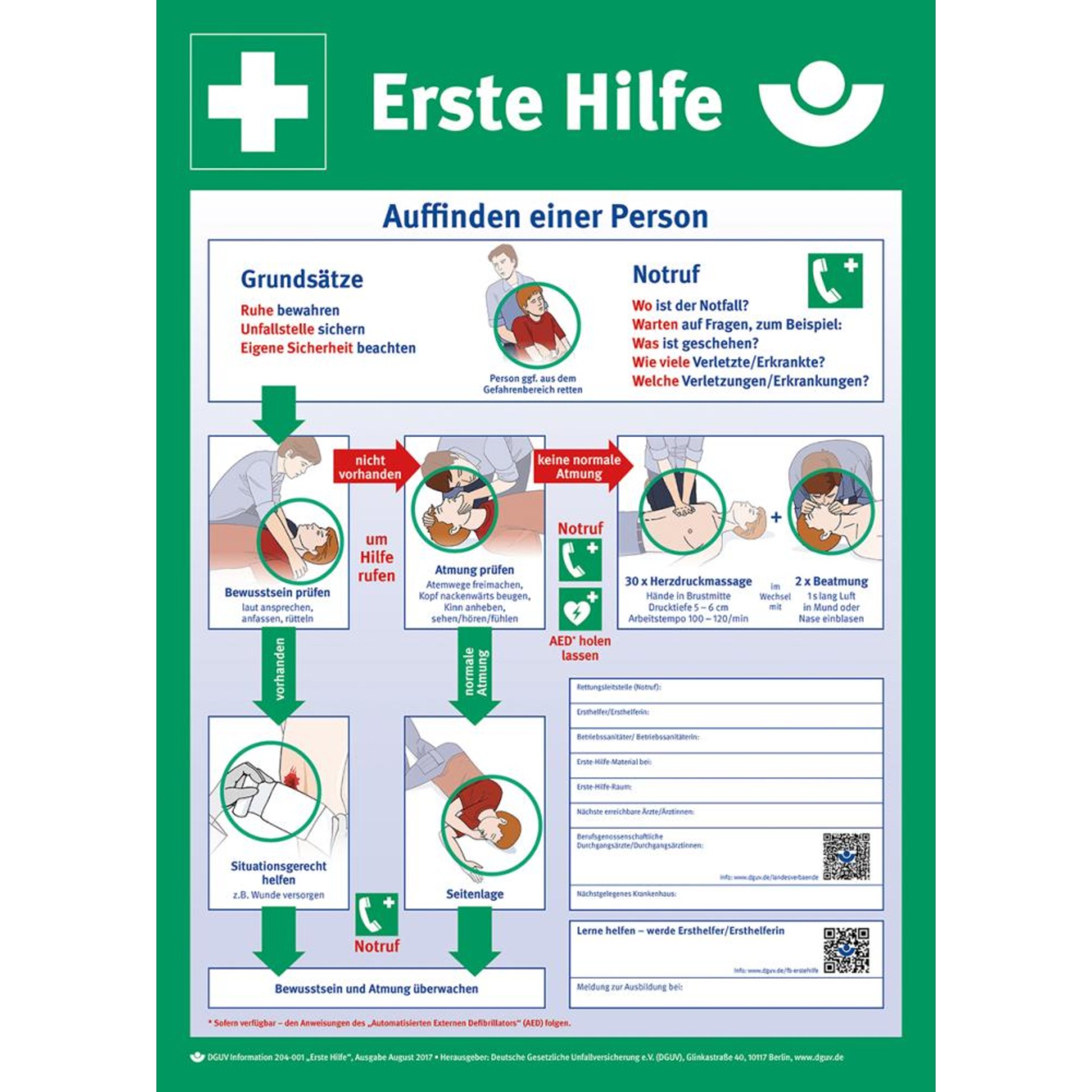 Hinweisschild Kunstst. B400xH560 mm Anleitung Erste Hilfe SafetyMarking
