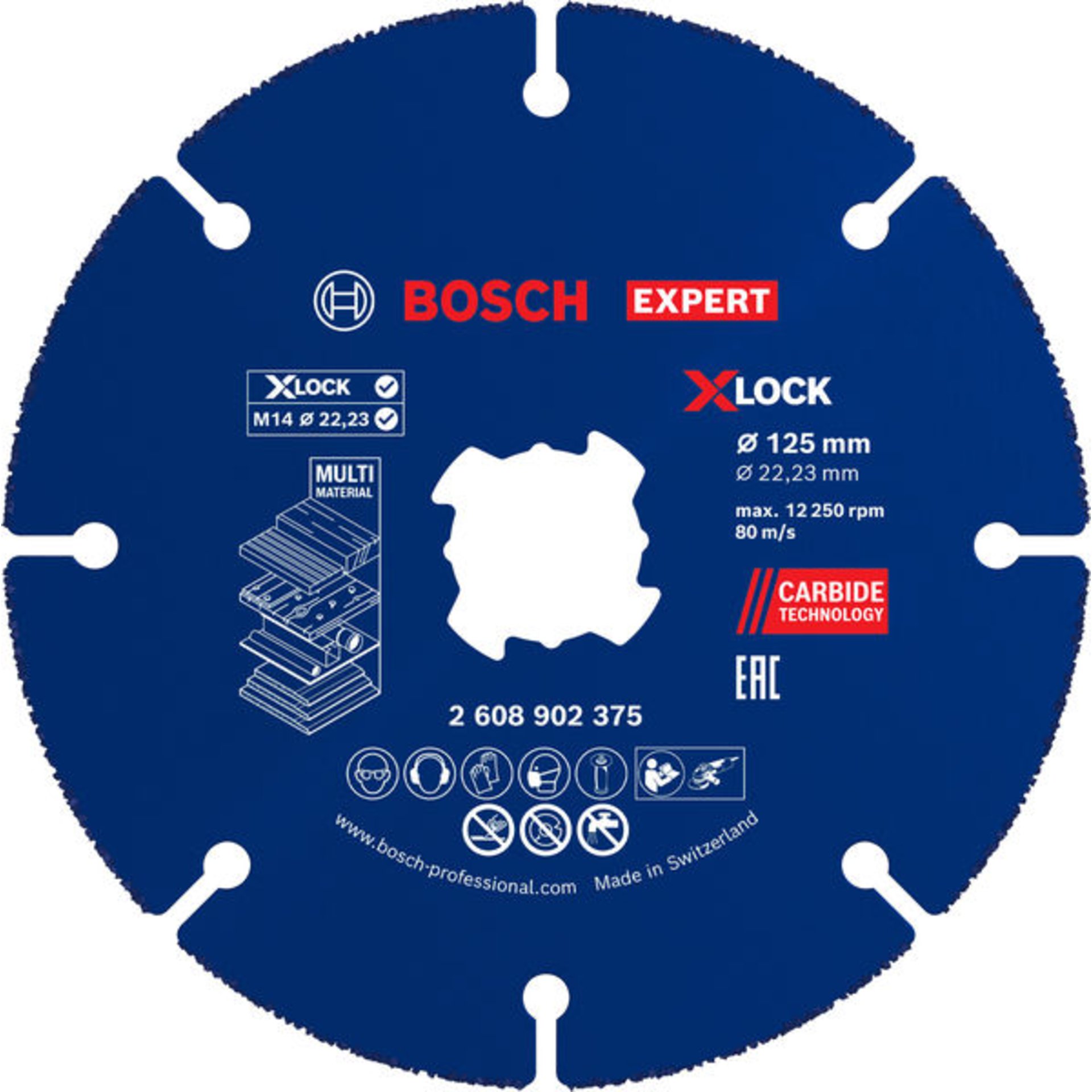 EXPERT Multi Material Carbide-Trennscheibe, 125 x 1.6 x 22,23 mm, X-Lock