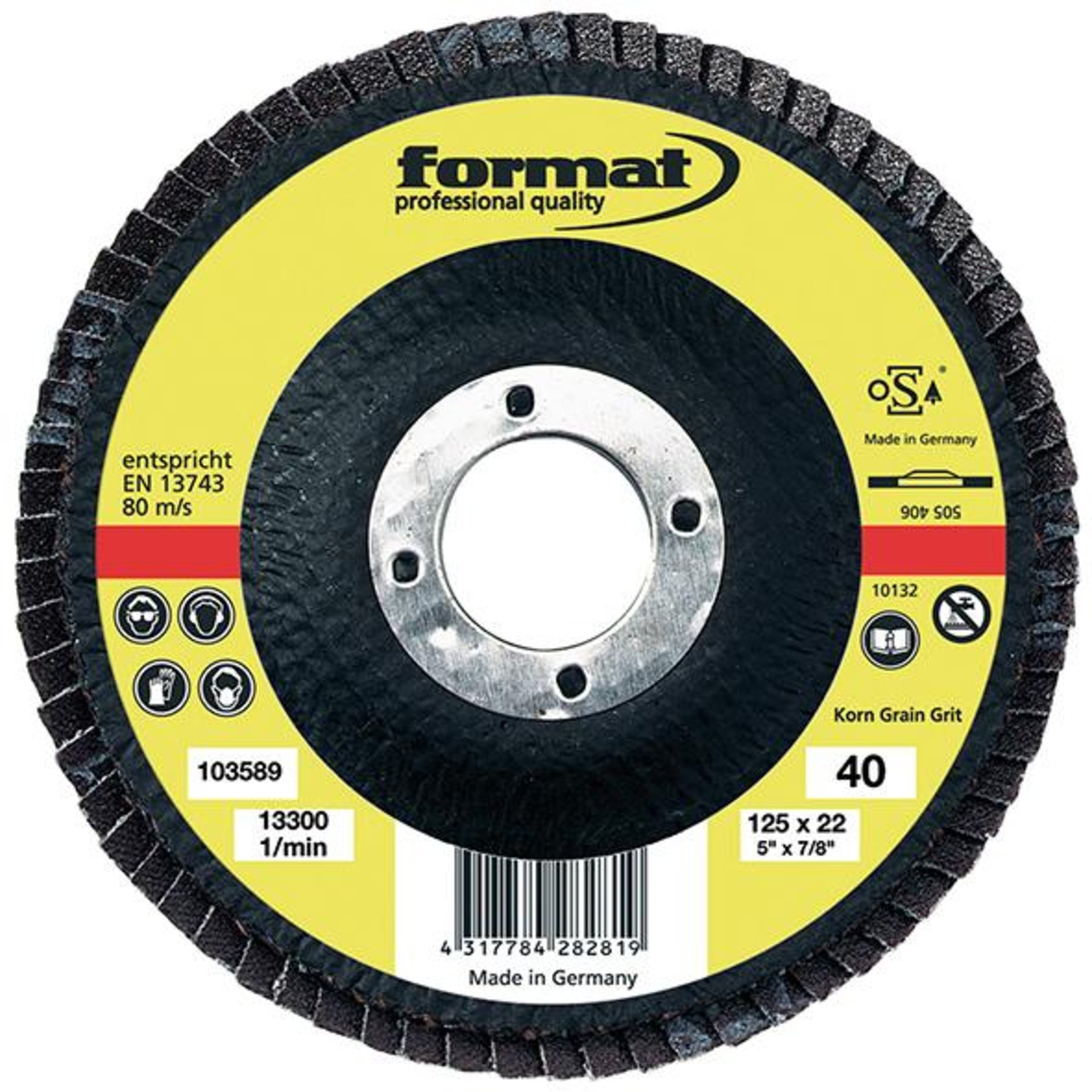 Fächerschleifscheibe, Universal, Ø 125 mm, gerade