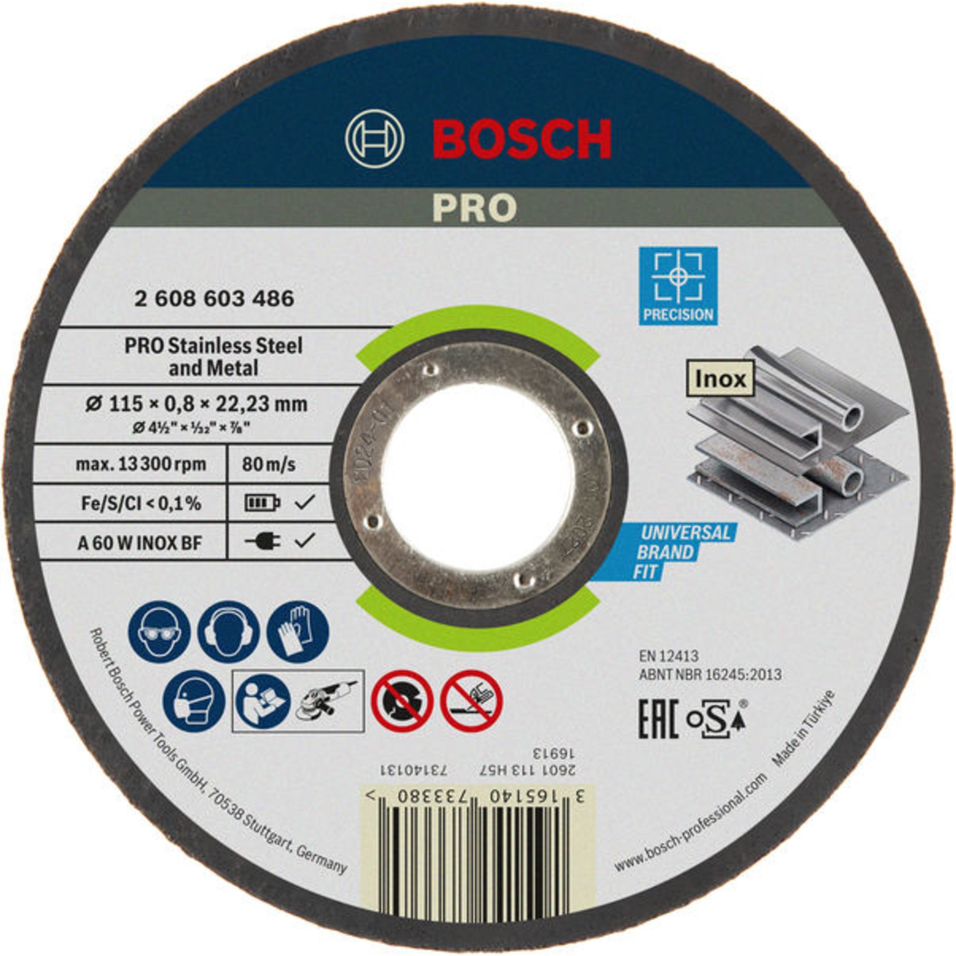 PRO Stainless Steel and Metal Trennscheibe, 115 x 0,8 x 22,23 mm