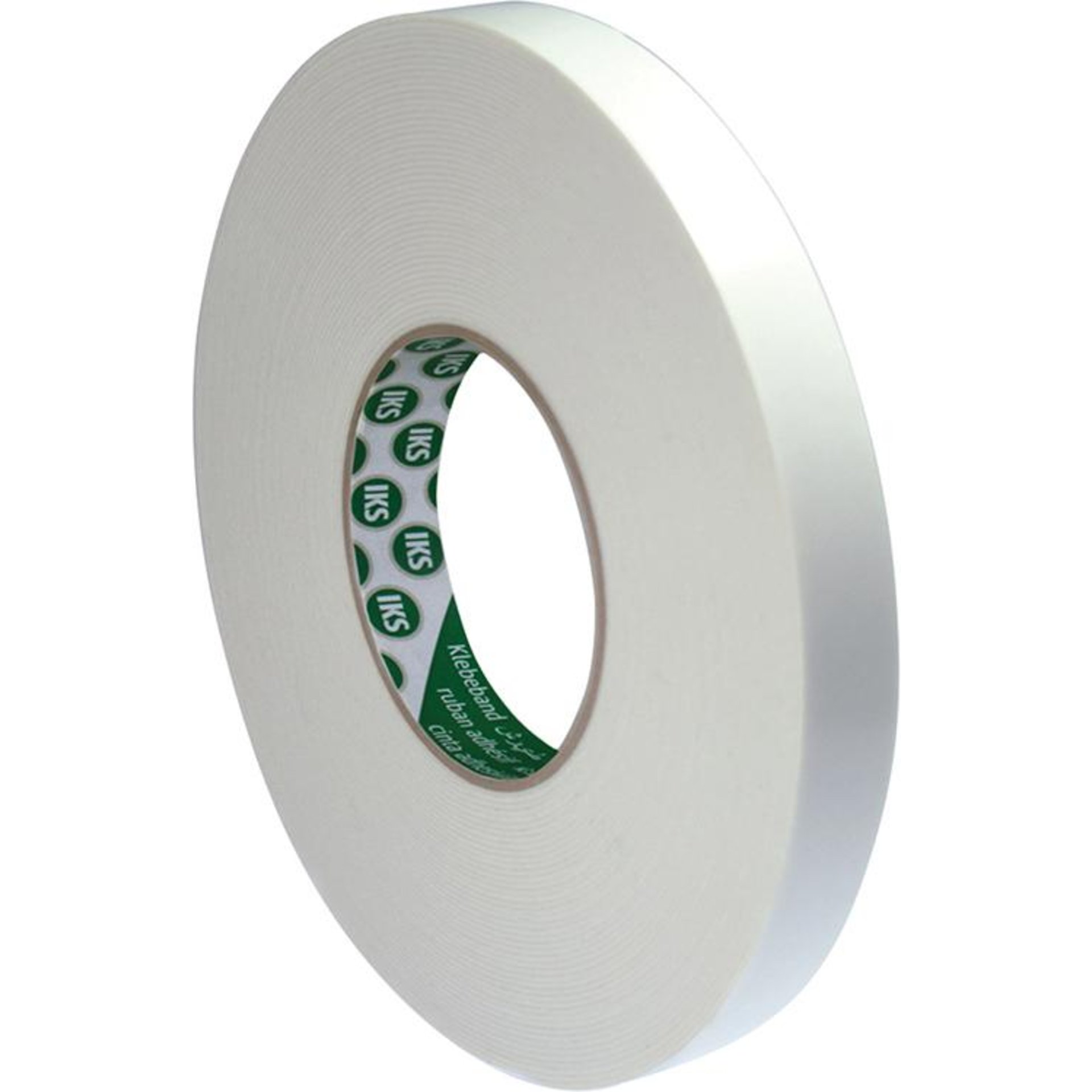 Doppelseitiges Schaumstoffklebeband mit PE-Schaumträger 19mmx10m,Acrylatkl.weiß