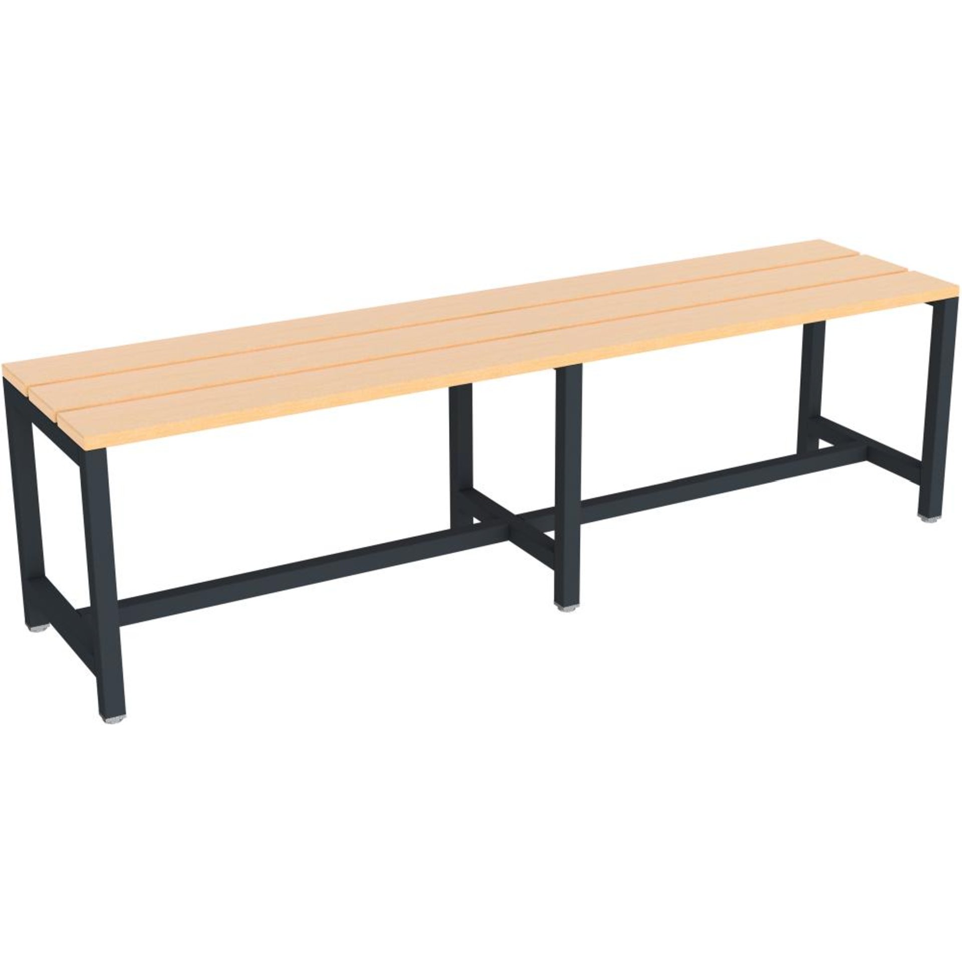 Umkleidesitzbank Buche einseitig RAL 7016 B1500xT370xH420mm
