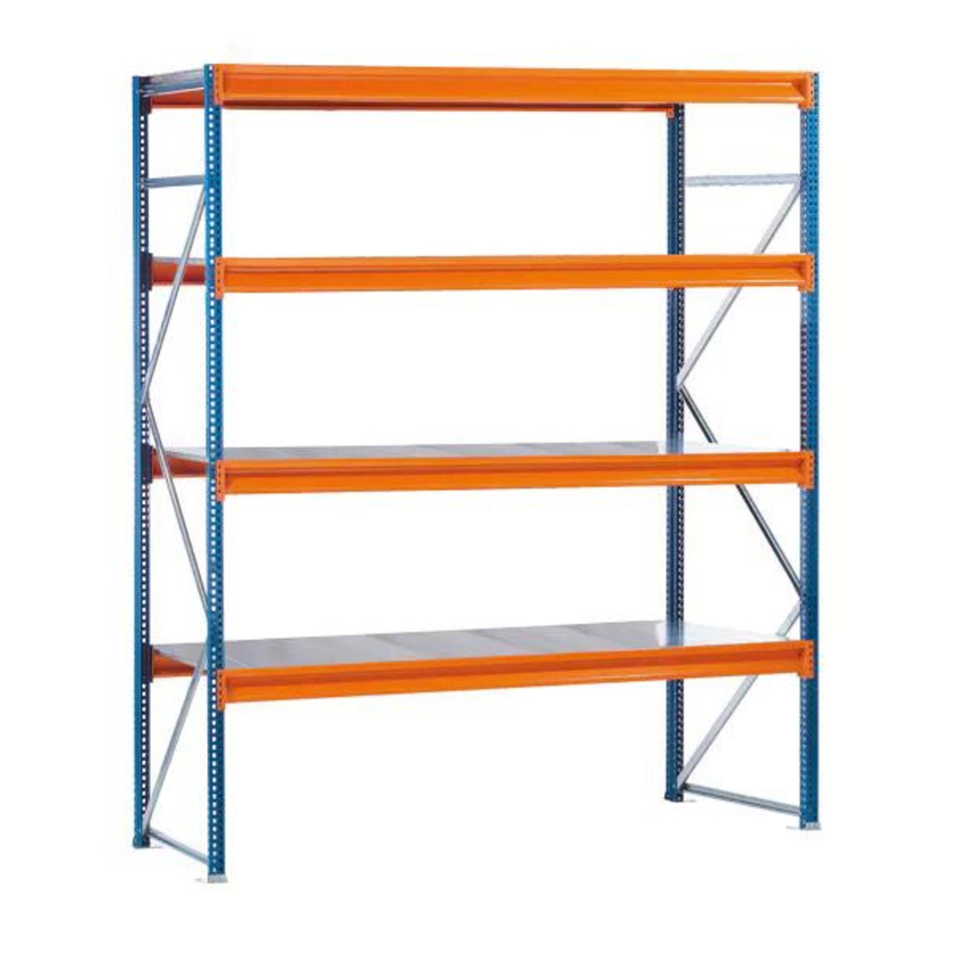 Weitspannregal B2500xT1000xH2500 mm Grundfeld 4 Stahlböden Fachlast 1050kg