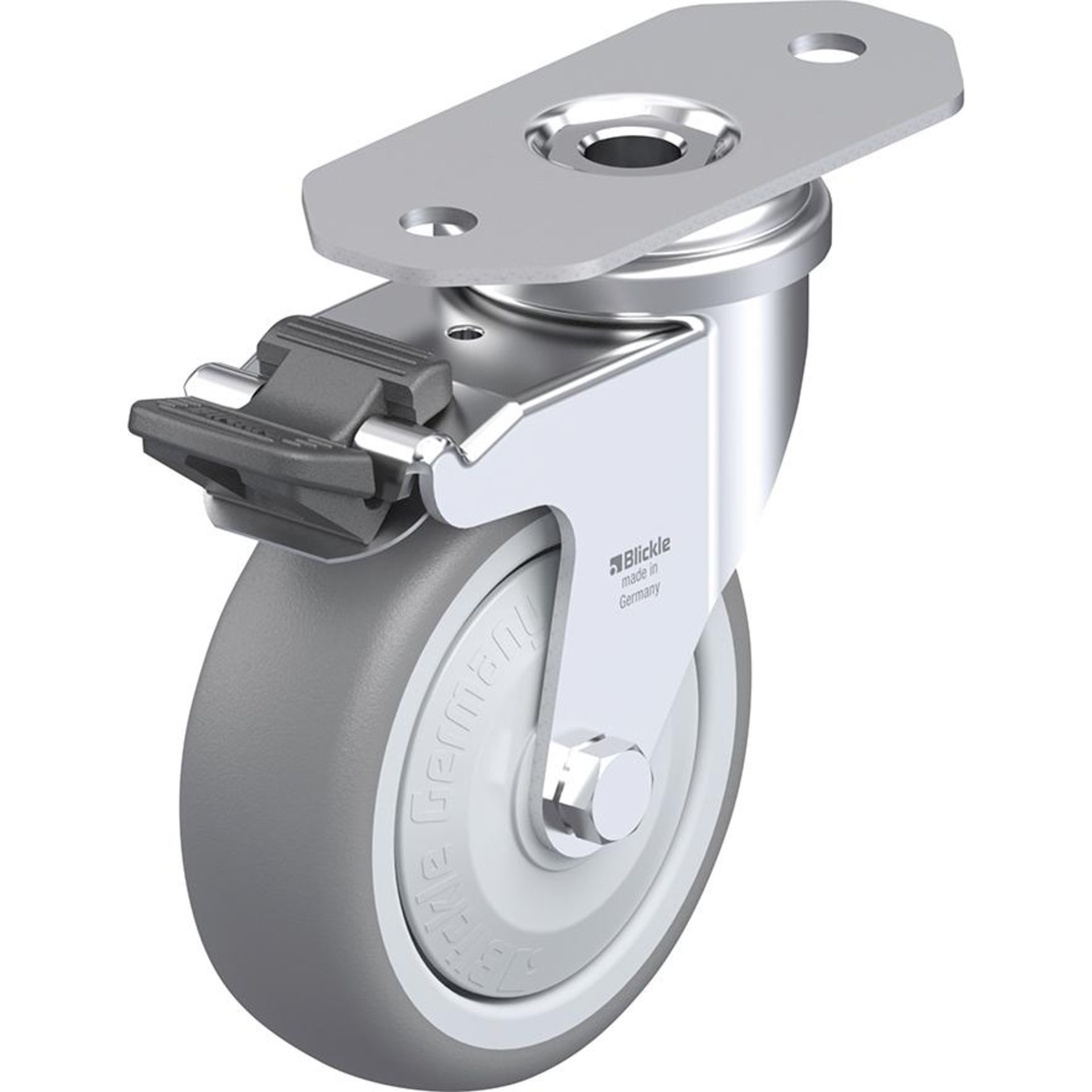 Lenkrolle m. Feststeller Rad-D75mm Gummi LPA-TPA 75KF-291-FI