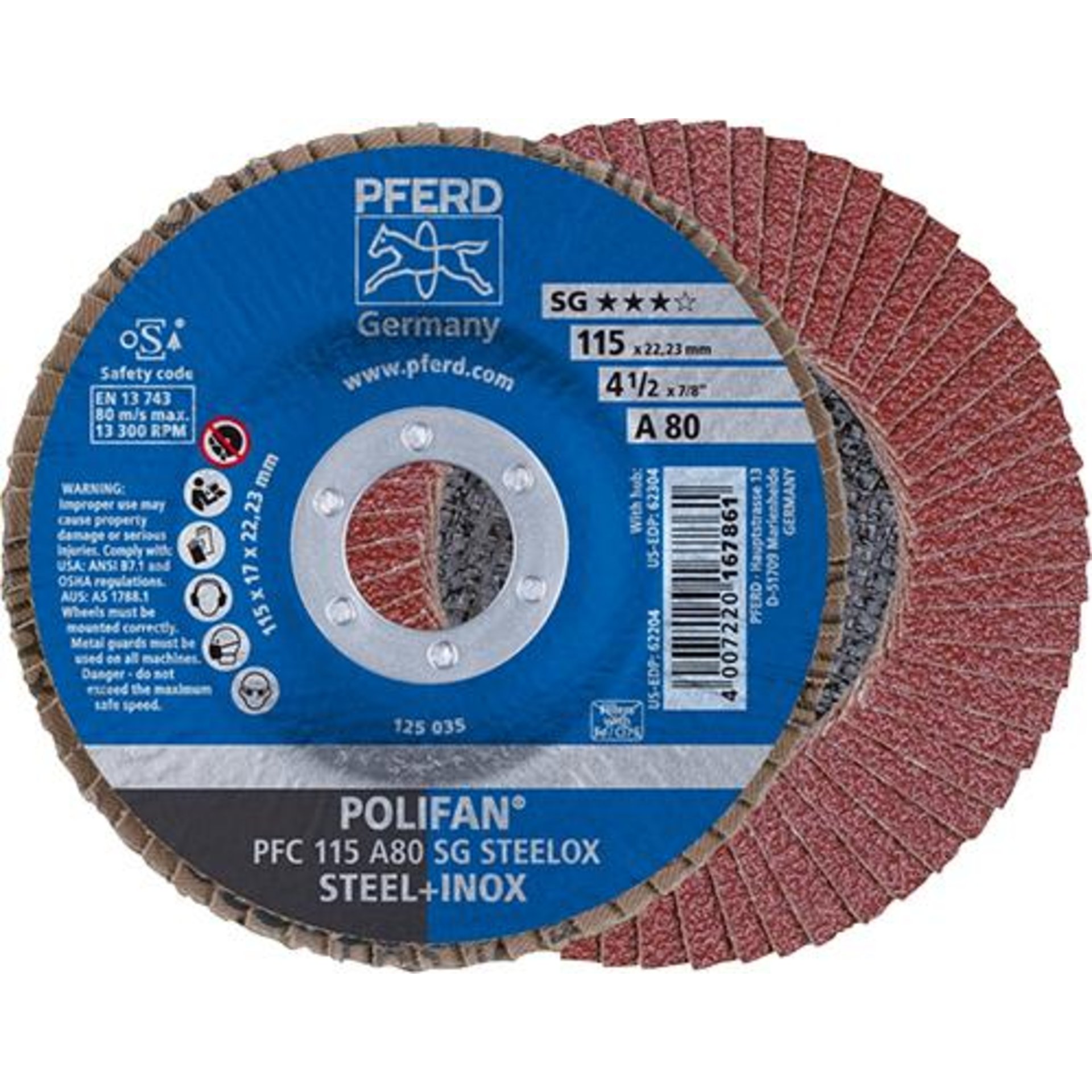 POLIFAN-Fächerschleifscheibe, Korund, gewölbt