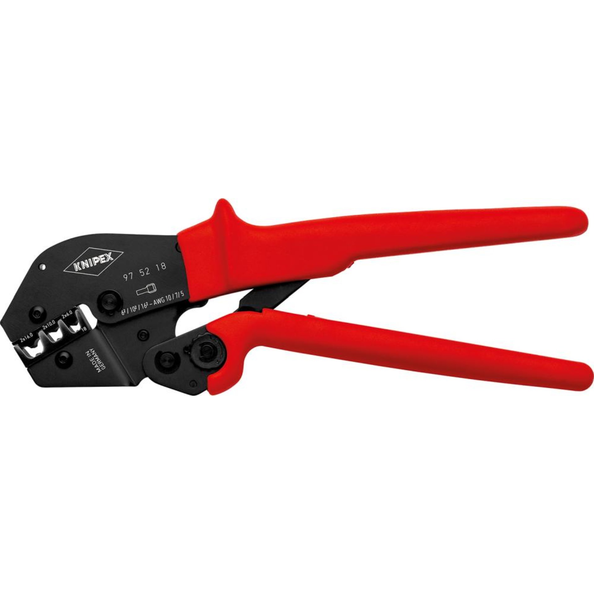 Crimp-Hebelzange f. Twin Aderendhülsen 2x6,2x10 und 2x16qmm KNIPEX