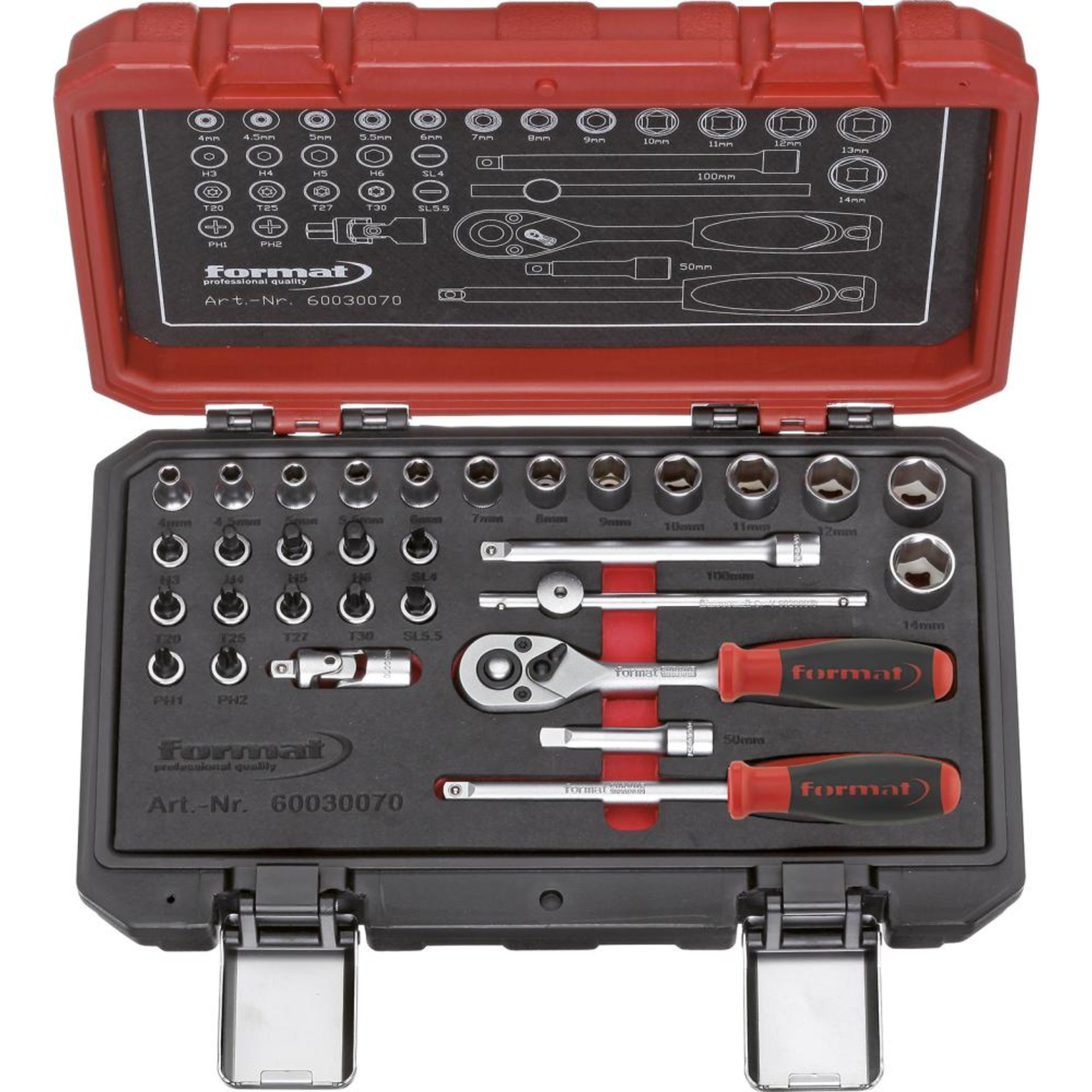 Steckschlüssel-Satz 1/4" 31-teilig in Kunststoffbox FORMAT