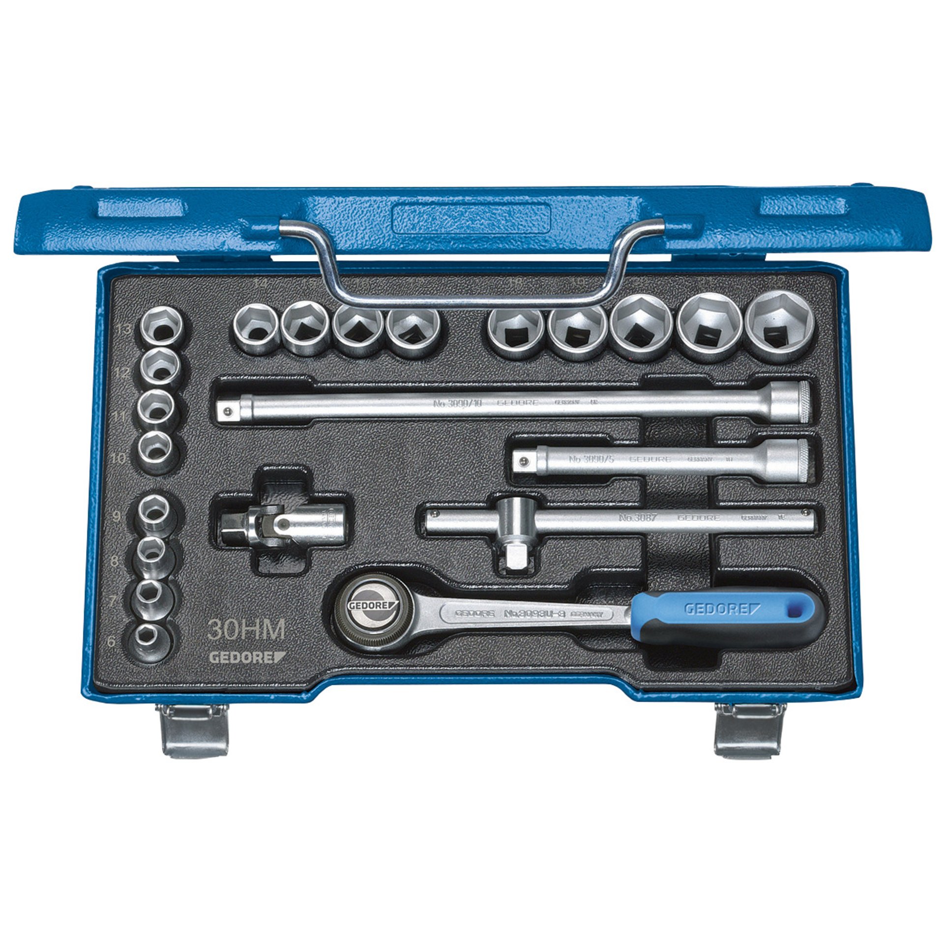 30 HMU-10 Steckschlüssel-Satz 3/8" 22-teilig 6-kant 6-22 mm
