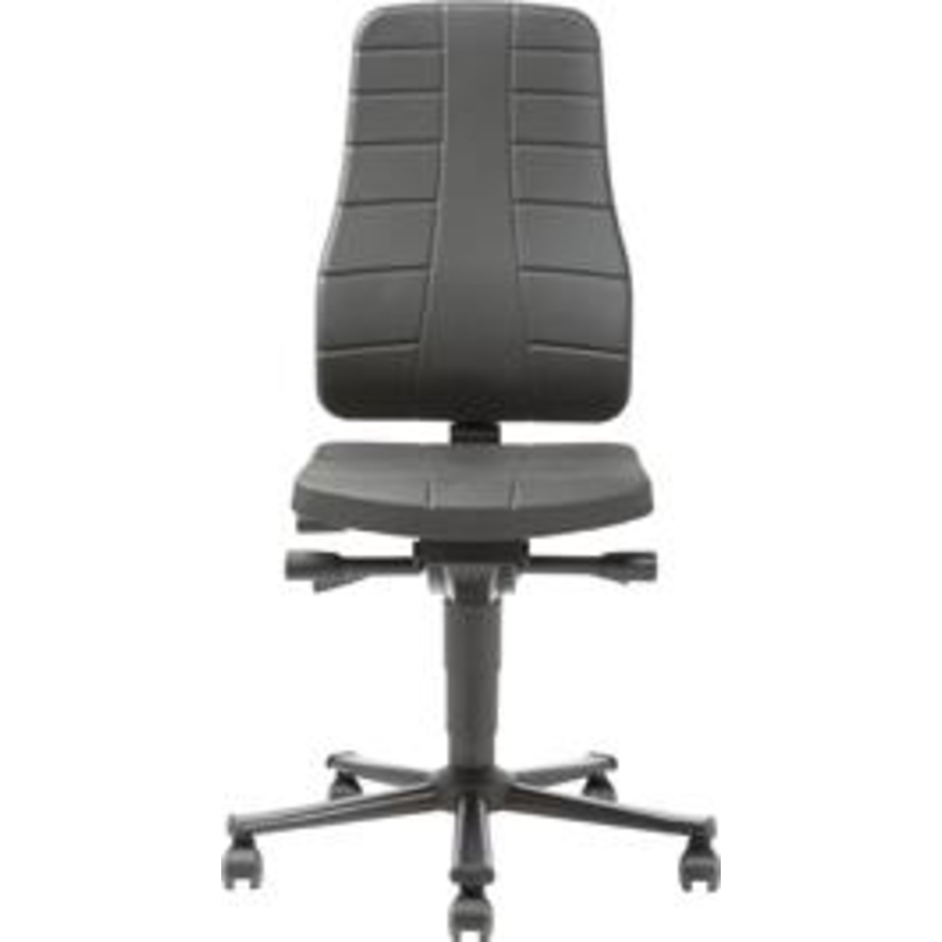 Bimos Arbeitsstuhl 9643-2571 All-In-One 2 Sitzhöhe 450-600 mm mit Rollen, Kst. schwarz