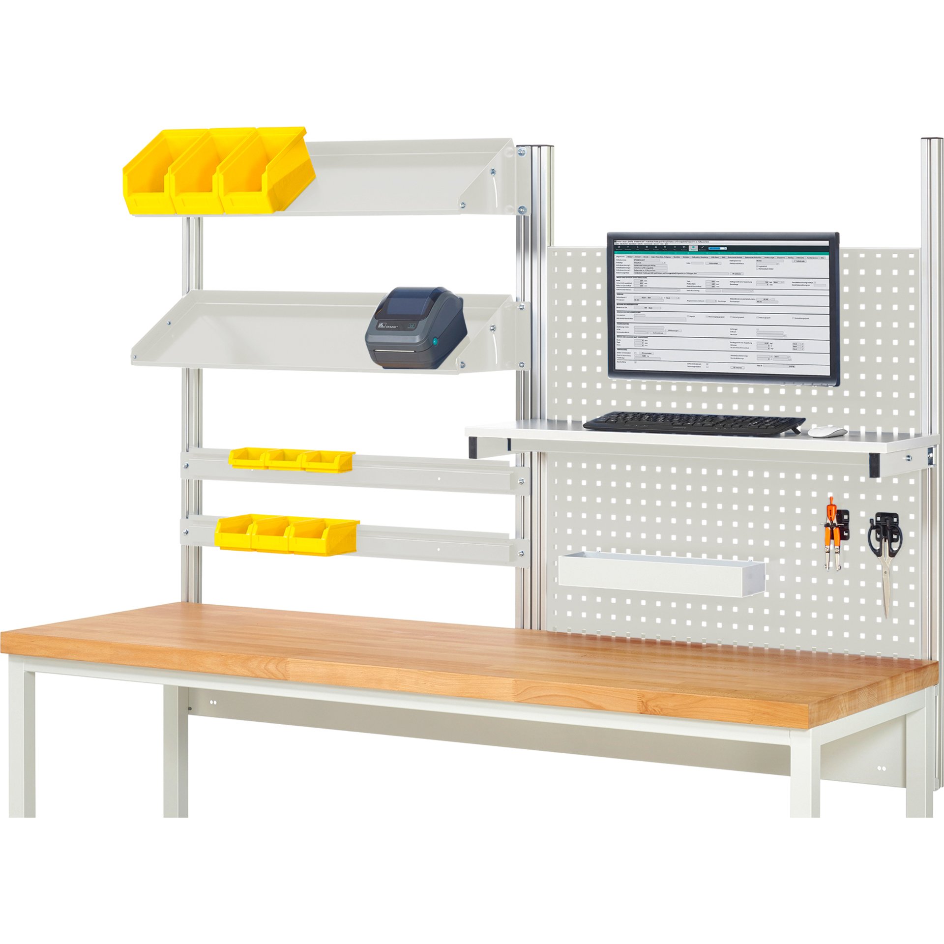 System-Aufbau - Komplettset 05, für Produktbreite 2000 mm, RAL7035/RAL7035